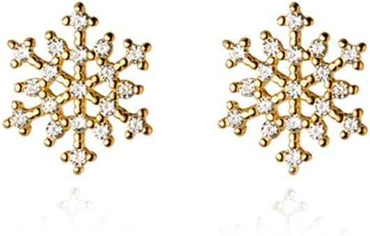 Reffeer Solid 925 Sterling Silver Snowflake Earrings Studs for Women Girls Winter Snow Stud Earri... | Amazon (US)