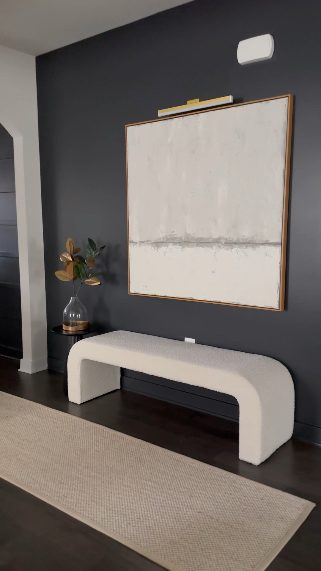 When I picked this color, I wondered if it would make the entryway feel too dark—but paired with crisp white walls, the contrast keeps the space feeling bright and open. ✨ I was very intentional about which walls to go moody, choosing to accent and add depth without overwhelming the space and I love it! 🥰 

#LTKHome #LTKStyleTip #LTKMostLoved