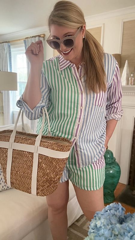 I love a striped shirt and this striped top and short set from @rollerrabbit is so soft and cute. Linking my favorites from their latest collection. 

#LTKover40 #LTKVideo #LTKmidsize