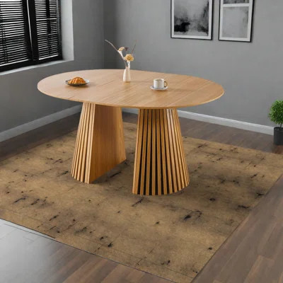Space-saving Extendable Oak Dining Table, Modern Style For Home Kitchen | Wayfair North America