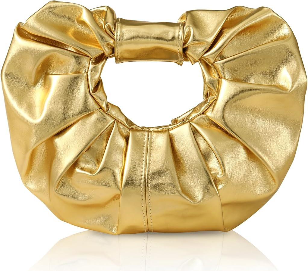 JENSVOIR Evening Clutch for Women - PU Leather Evening Bag Pleated Purse Crossbody Handbag for Pa... | Amazon (US)