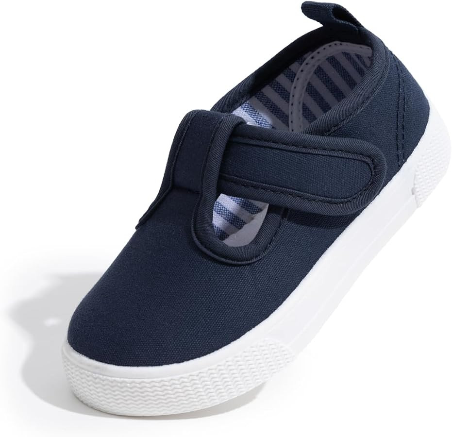 Sonsage Toddler Boys Girls Canvas Sneakers Soft Sole T-Strap Shoes Lightweight Comfy Classical Fl... | Amazon (US)