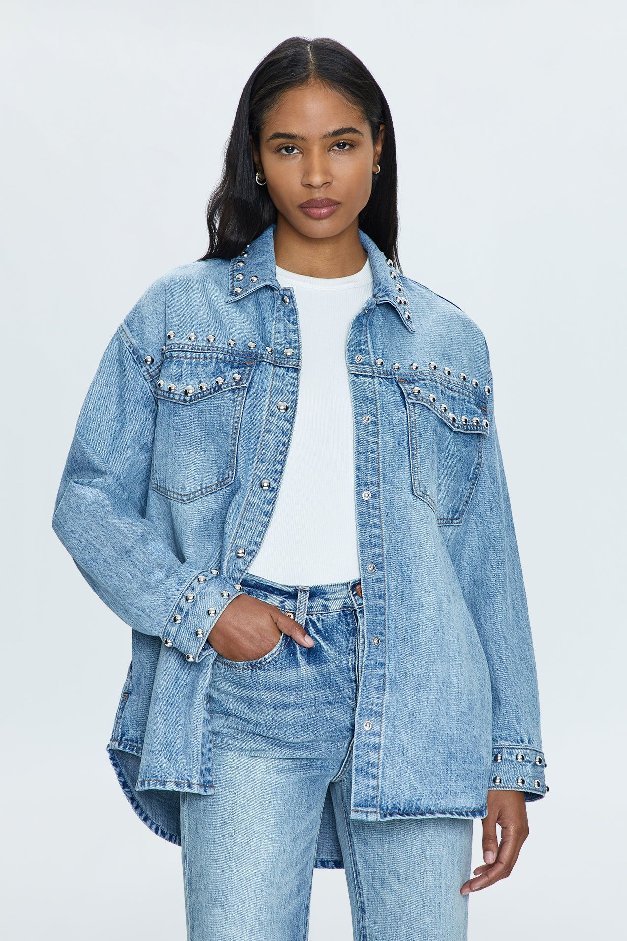 Mandy Denim Shacket - Satellite | Pistola Denim