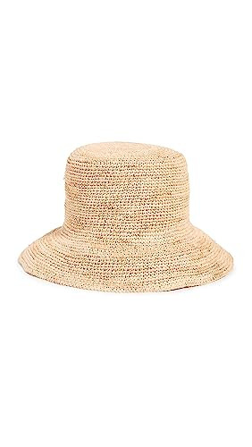 Hat Attack Women's Chic Crochet Straw Bucket Hat, Natural, One Size | Amazon (US)