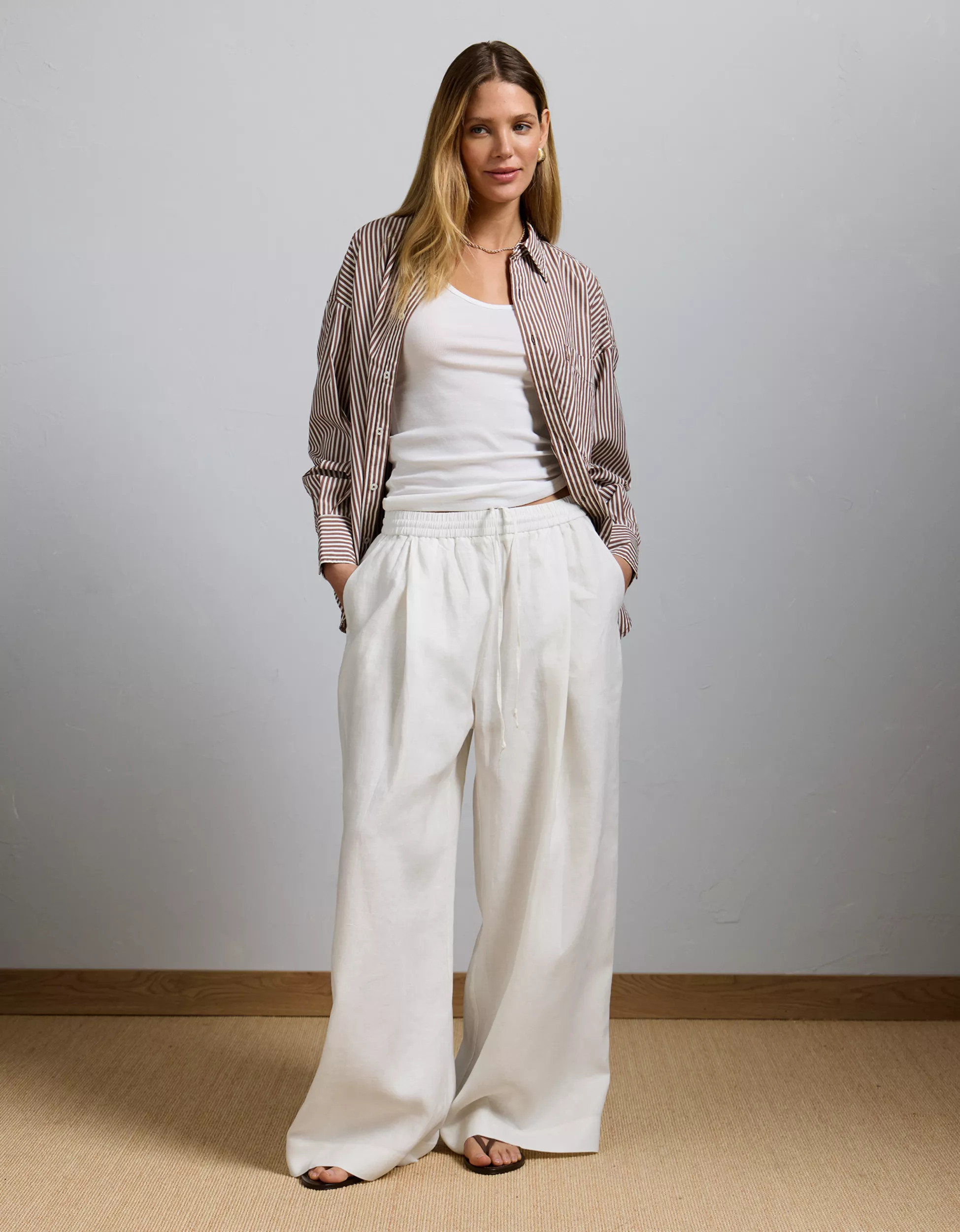 AE77 Premium Pull-On Linen Pant | American Eagle Outfitters (US & CA)