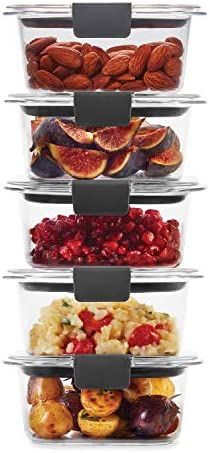 Rubbermaid 10-Piece Brilliance Food Storage Containers with Lids for Lunch, Meal Prep, and Leftov... | Amazon (US)