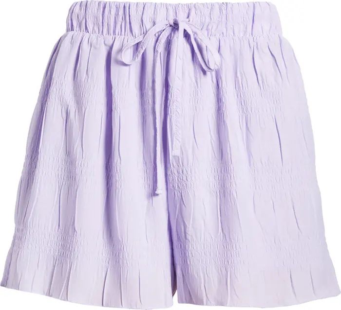 Textured Smocked Drawstring Shorts | Nordstrom