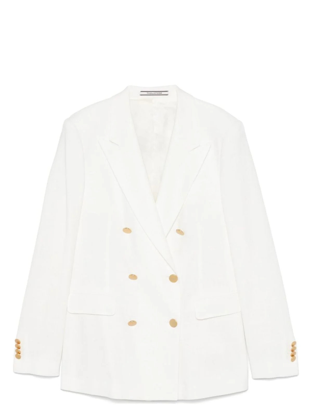 Tagliatore Women's Double-Breasted Jacket in White | Size 40 | J Color PARIGI10B | LOZURI