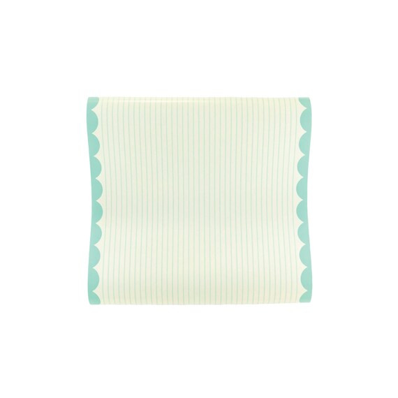 Blue Scalloped Paper Table Runner | Blue & White Disposable Table Runner | Boy First Birthday | B... | Etsy (US)