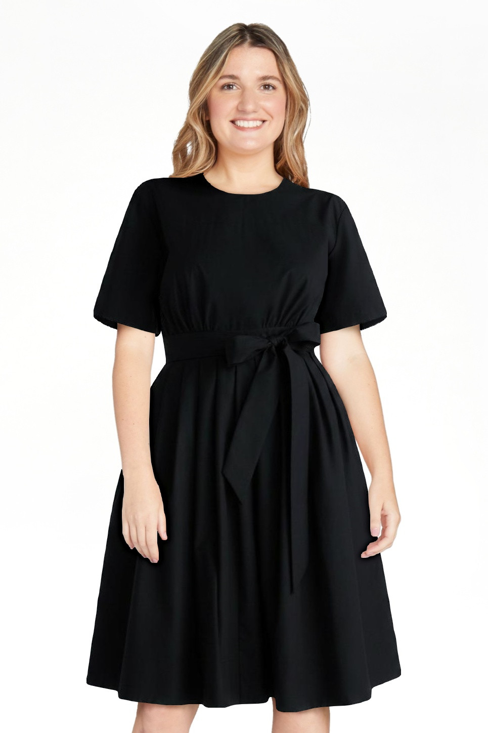 Devil Wears Prada Scoop Collection Women's and Women's Plus Cotton Tie-Waist Midi Dress, Sizes 0-... | Walmart (US)