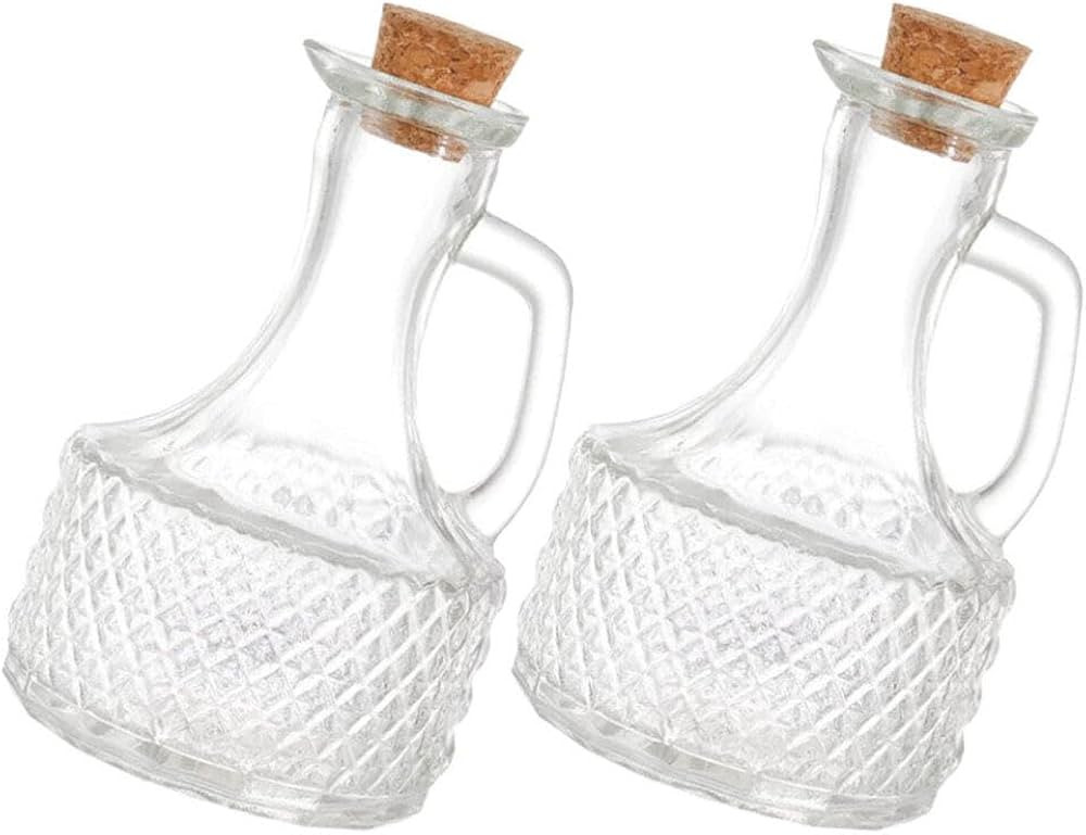 CALLARON 2Pcs Glass Oil Bottles 14Oz Oil Dispenser with Cork Clear Oil Container Kitchen Oil Vine... | Amazon (US)