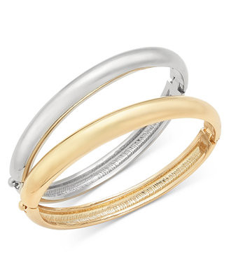 2-Pc. Two-Tone Bangle Bracelets, Exclusively at Macy's | Macy's