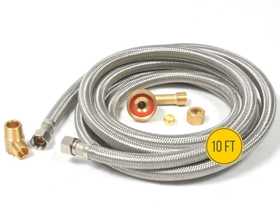 Dishwasher Water Hose Kit (10 FT) - Universal Fit to All Dishwasher Brands - Braided SS Dishwashe... | Amazon (US)