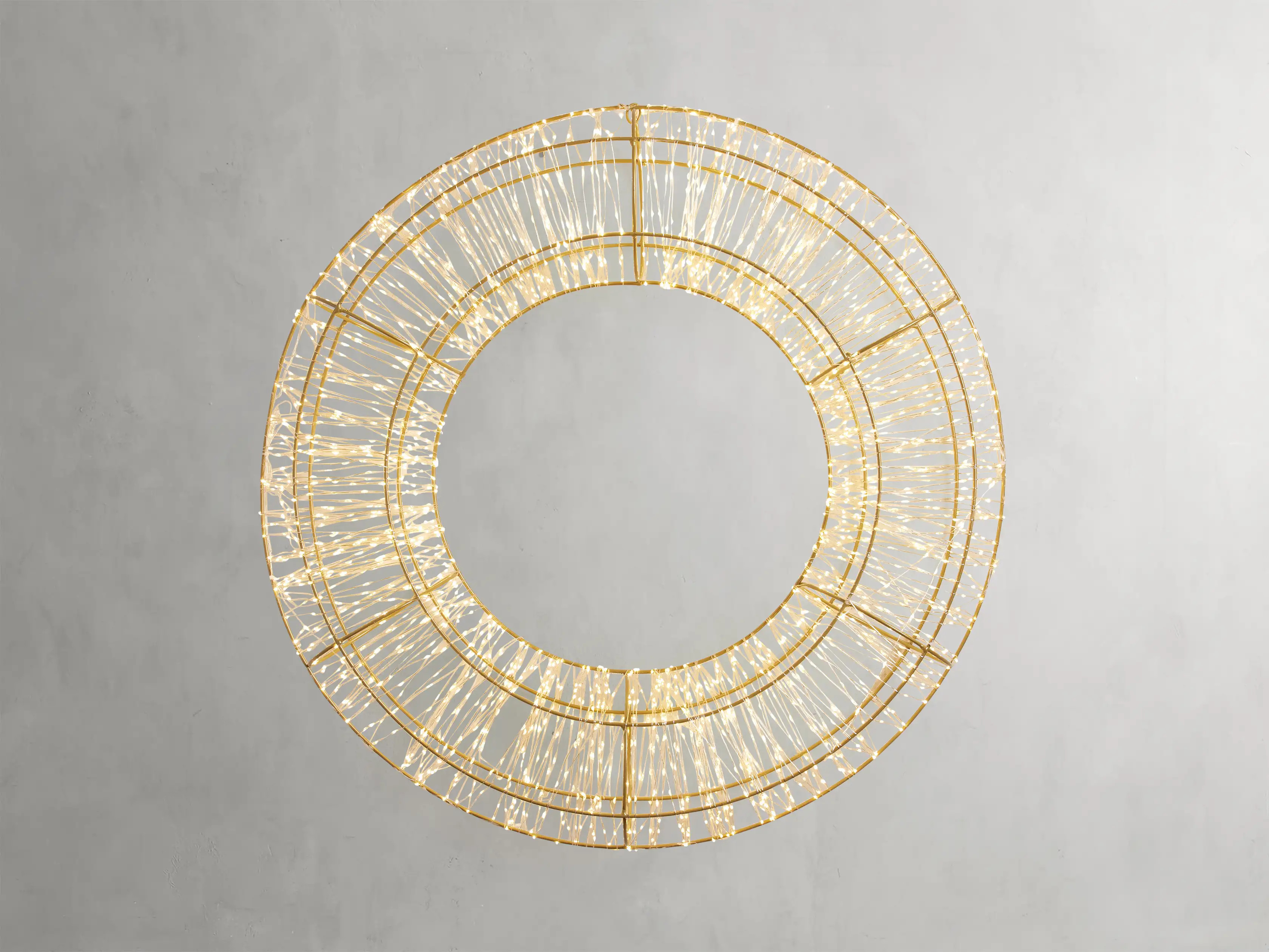 Golden Lit Wreath | Arhaus