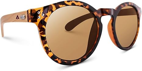 Treehut Wooden Bamboo Sunglasses Temples Round Vintage Oversize Wood Sunglasses | Amazon (US)