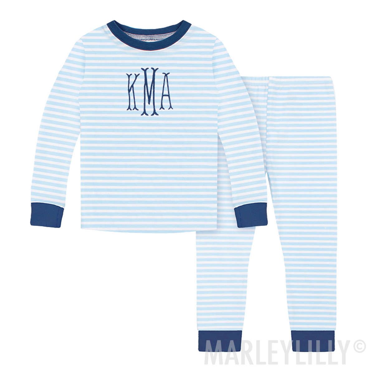 Monogrammed Kids Pajamas | Marleylilly