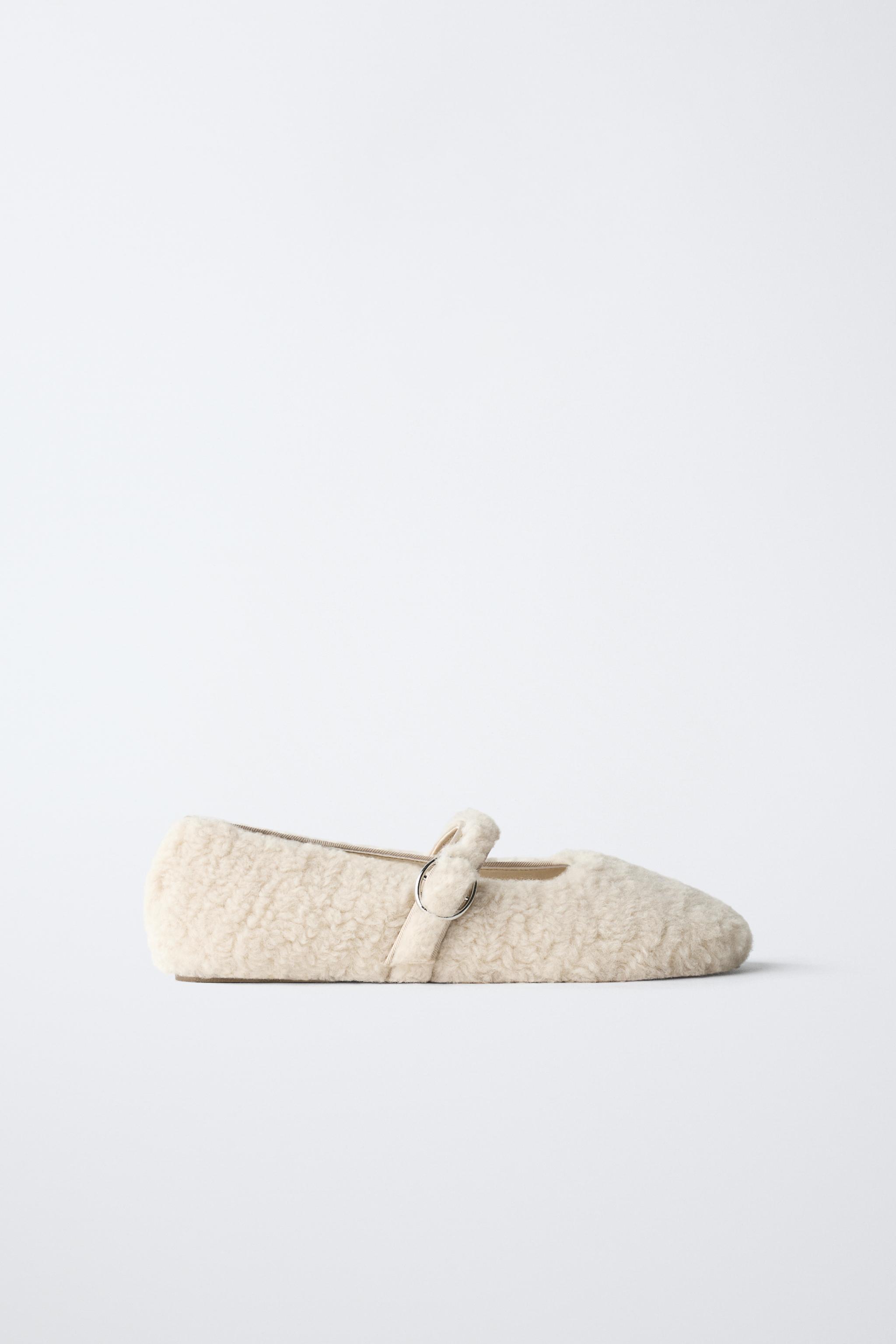 SHEARLING BALLET FLATS | Zara US