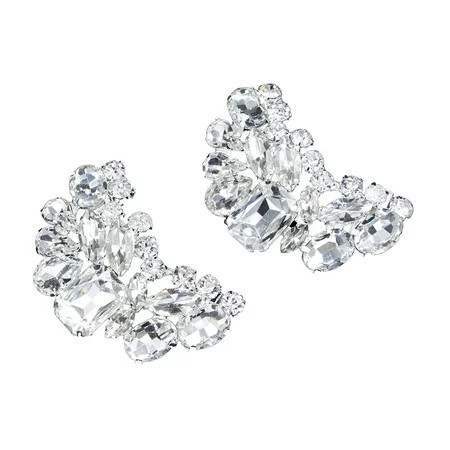 Fashion Crystal Shoe Buckles Rhinestone Shoe Clips DIY Shoe Decor Accessories for Wedding Bride Women (Style 1) | Walmart (US)