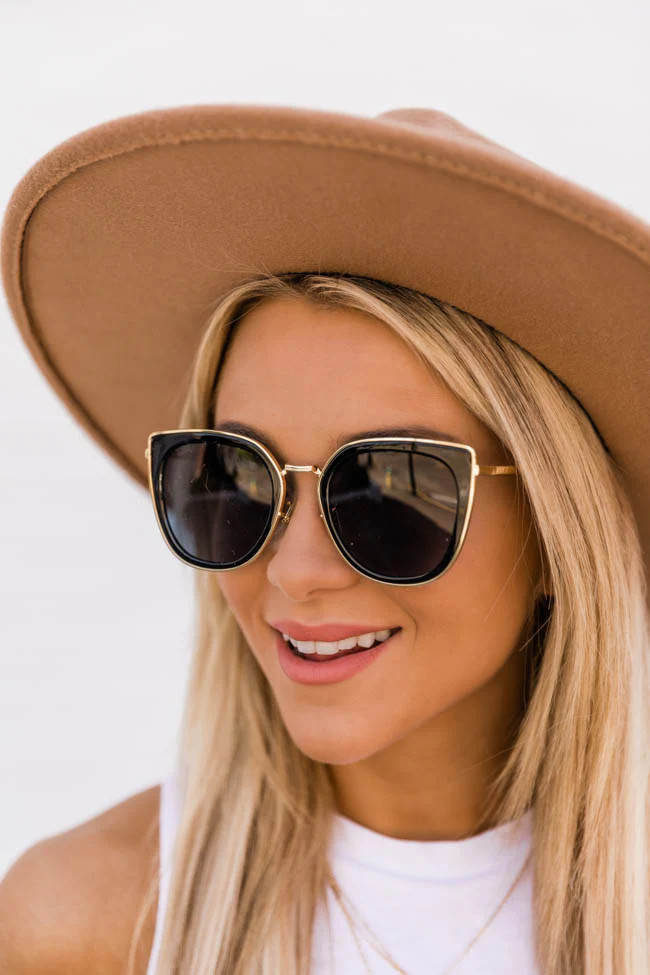 Somewhere Out West Black/Gold Sunglasses | The Pink Lily Boutique