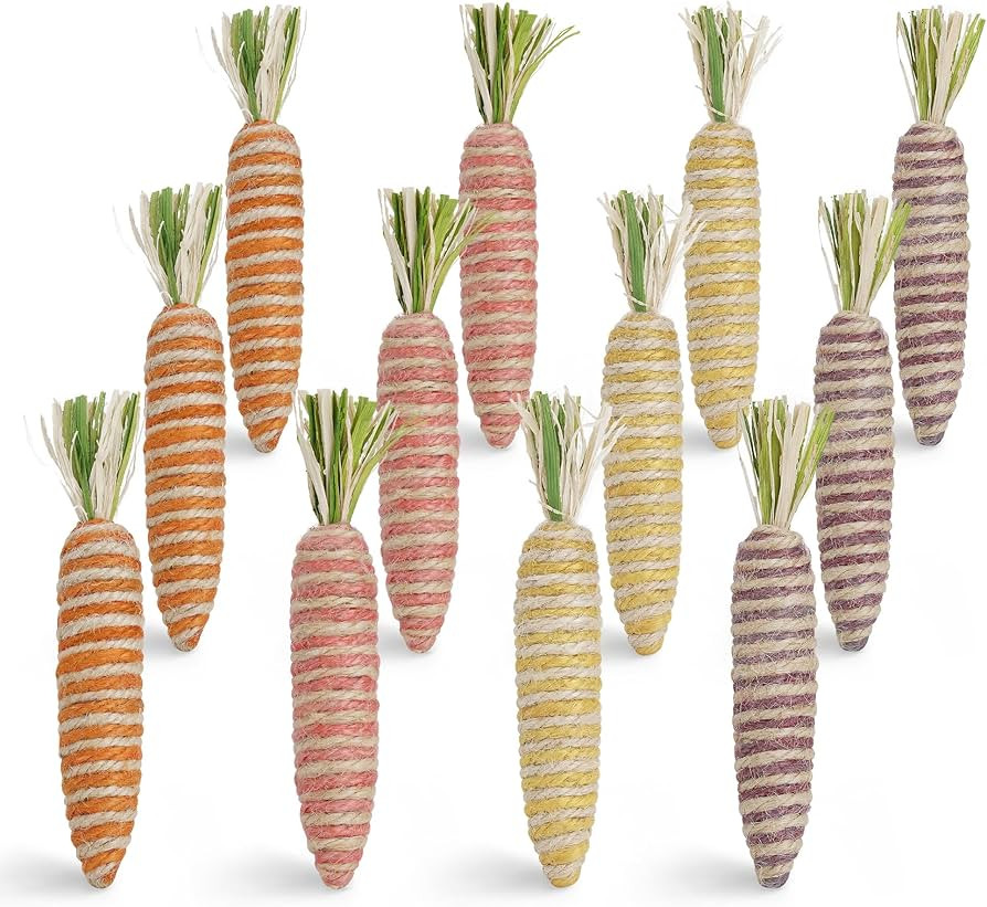 Nature Vibe 5.9 Inches Sisal Carrot Easter Decor,12 Pack Multicolor Carrot Decor for Easter Table... | Amazon (US)