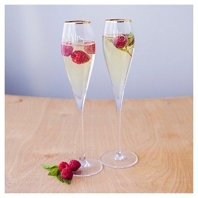 2ct Mrs. & Mrs. Gatsby Gold Rim Champagne Flutes | Target