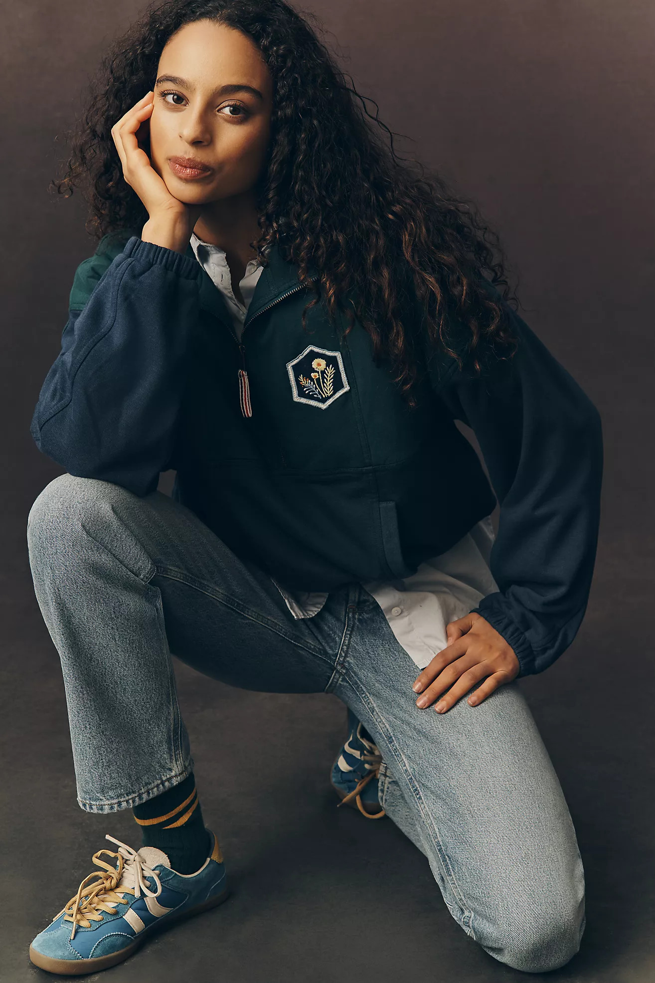 Pilcro Shetland Half-Zip Pullover Sweatshirt | Anthropologie (US)