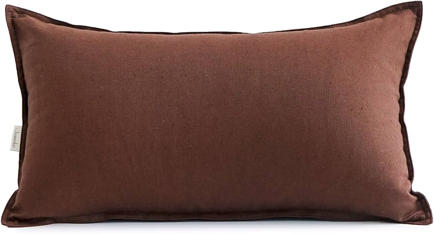 Jeanerlor Cotton Linen Decorative 12"x20" Lumbar Throw Pillow Case Cushion Cover with Twin Needle... | Amazon (US)