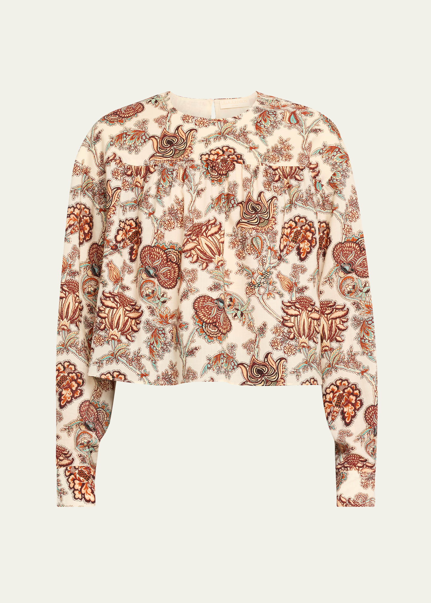 Ulla Johnson Esen Wool-Blend Floral-Print Blouse | Bergdorf Goodman