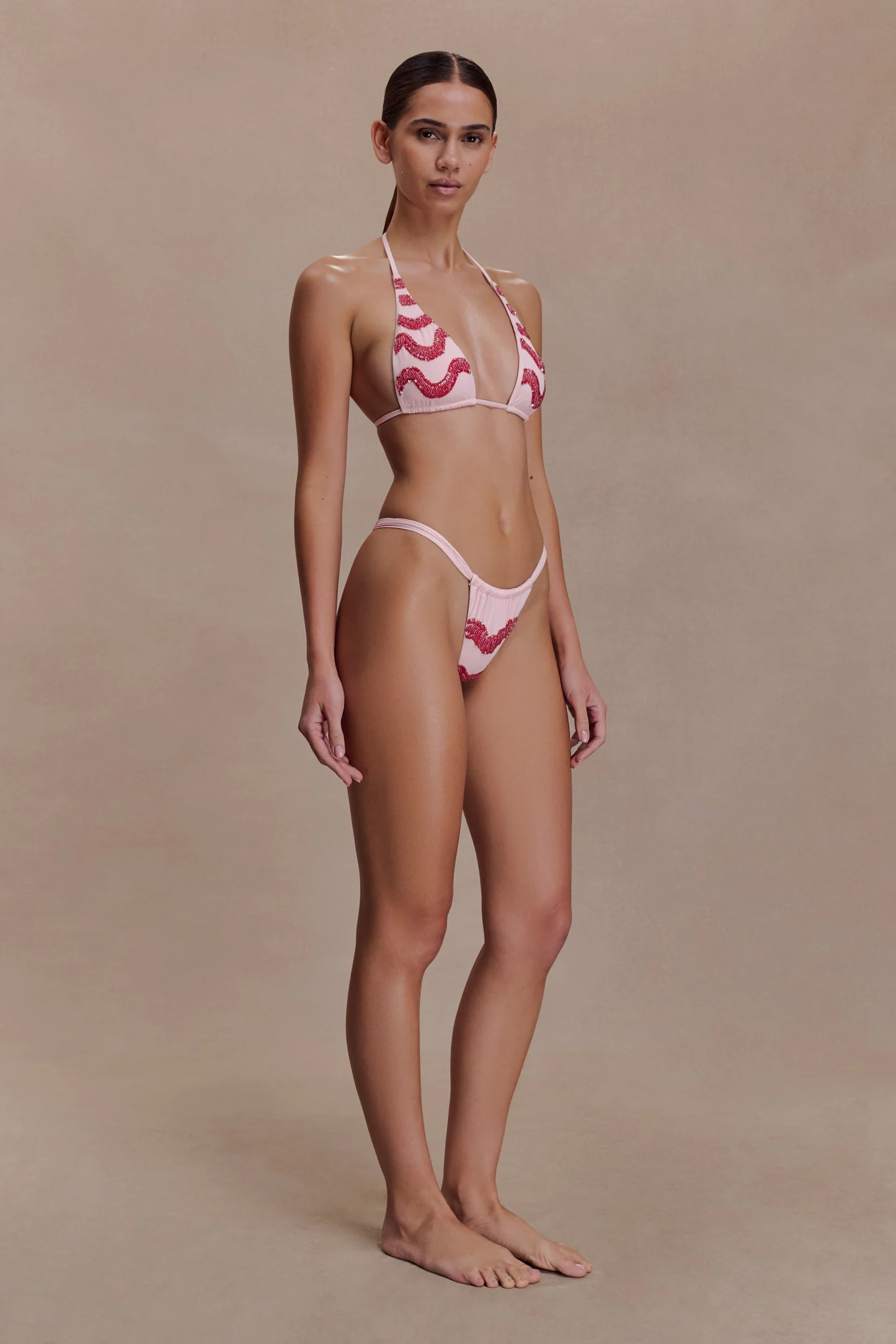Beaded Bikini Bottom - Pink | MESHKI US