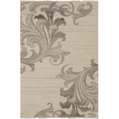Lizzie Floral Hand-Knotted Wool Camel Area Rug | Wayfair North America