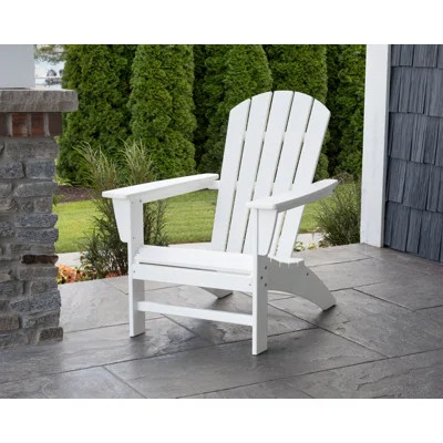 Nautical Recycled Plastic Adirondack Chair POLYWOOD® Color: White | Wayfair North America
