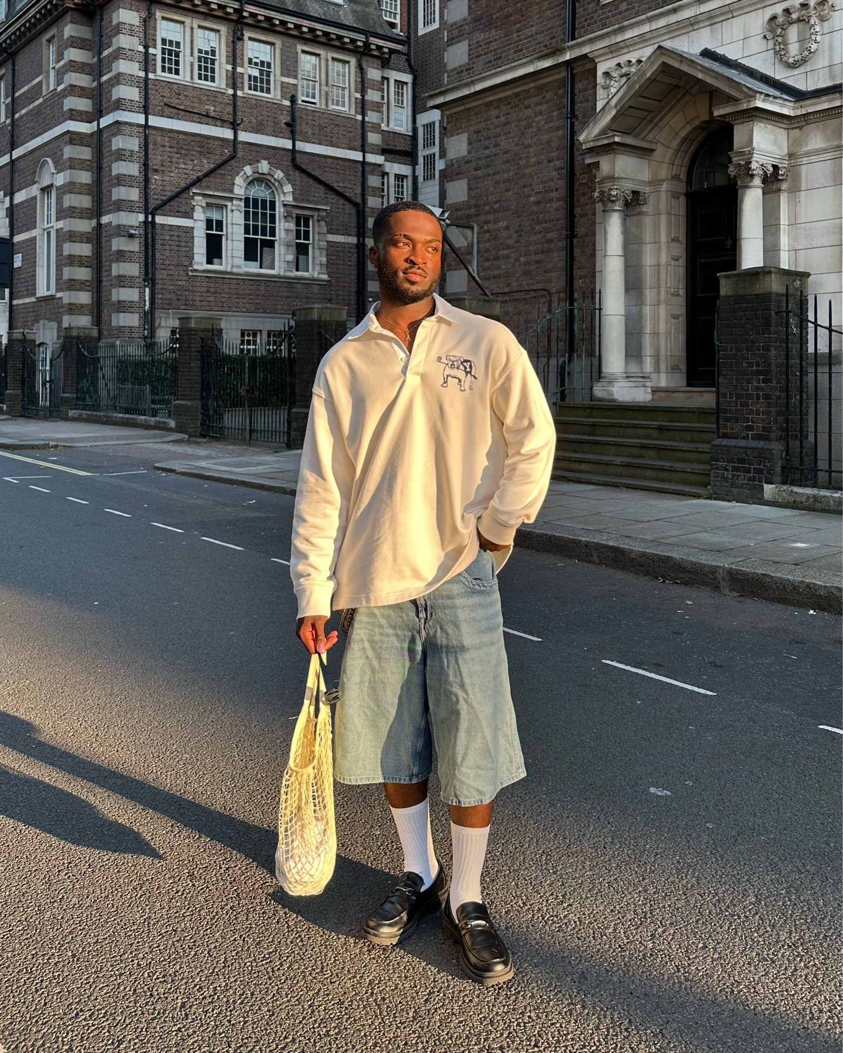 rugby shirt, jeans shorts/jorts/denim shorts, white socks & loafers - summer time outfit

#LTKmens #LTKSeasonal #LTKeurope