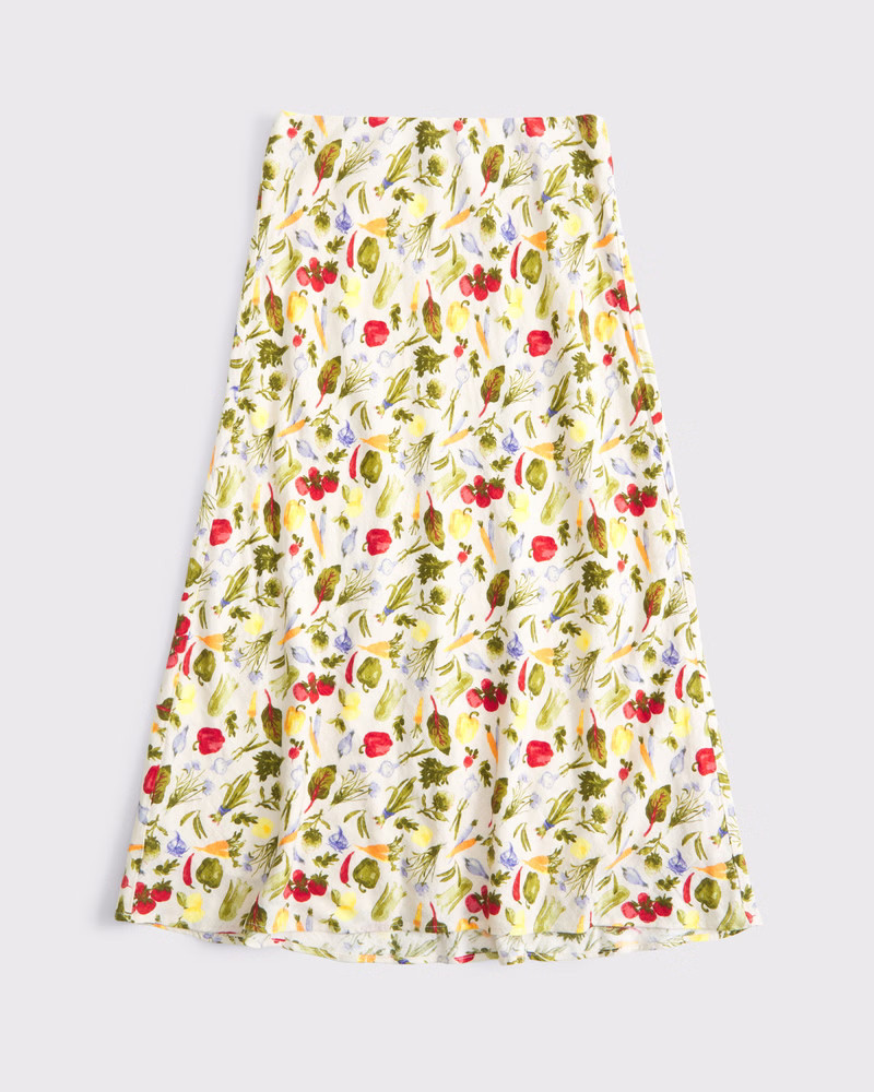 Women's Mid Rise Linen-Blend Maxi Skirt | Women's Bottoms | Abercrombie.com | Abercrombie & Fitch (US)