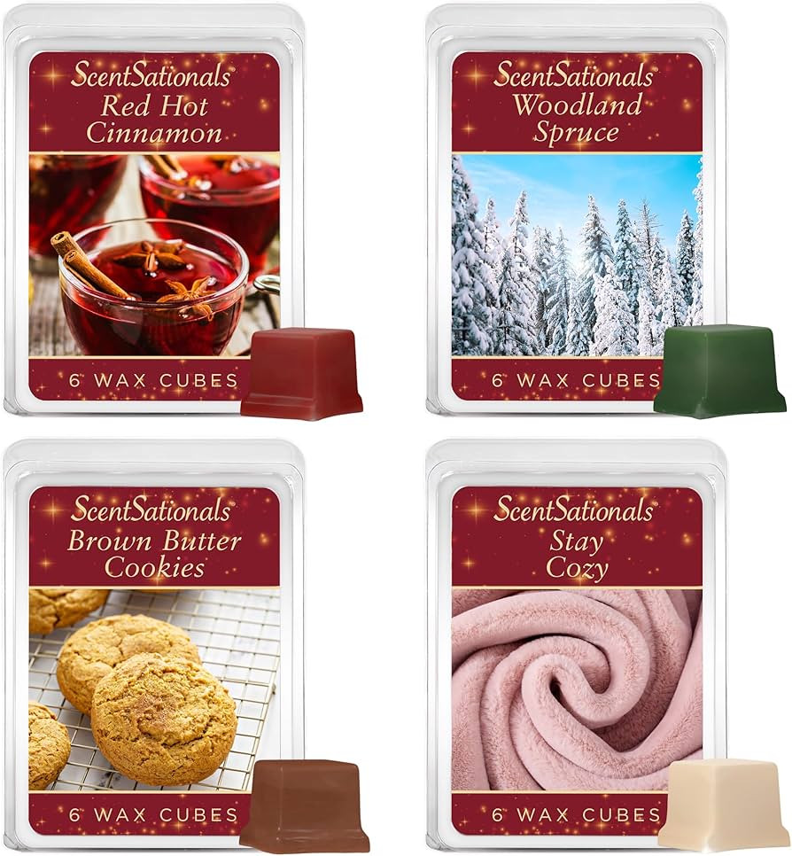 Scentsationals Christmas Wax Melts Holiday Favorites 4pk – Long Lasting, Strong Scent Melts for... | Amazon (US)