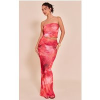 Pink Floral Print Chiffon Mesh Maxi Skirt | PrettyLittleThing US