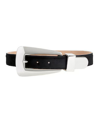 KHAITE Lucca 30mm Silver Buckle Belt in Black | FWRD | FWRD 