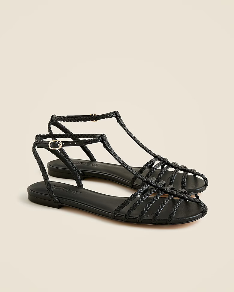 Braided cage-toe sandals in leather | J. Crew US