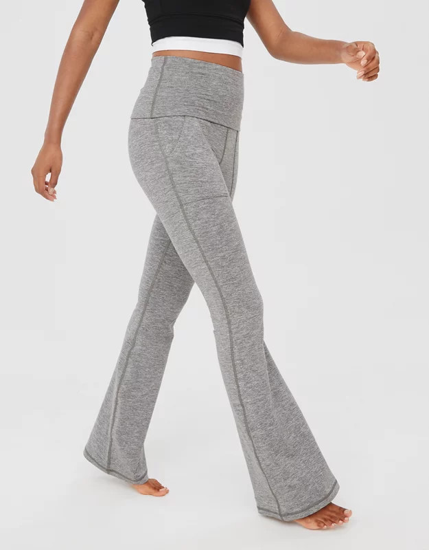 OFFLINE By Aerie The Hugger High Waisted Foldover Flare Legging | Aerie