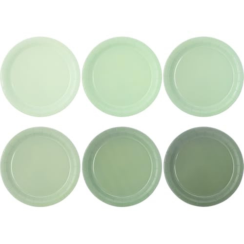 JASSEWRLY 96 Pcs Sage Green Party Paper Plates Disposable, 7 Inch Sage Green Dessert Birthday Dinner Cake Plate Cute Baby Bridal Shower Paper Plates for Bridal Baby Shower Wedding Party Supplies | Amazon (US)