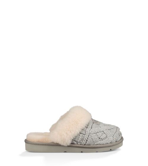 UGG Cozy Cable Women's Cable Knit Sheepskin Slipper in Seal Size 5 | UGG US & AU