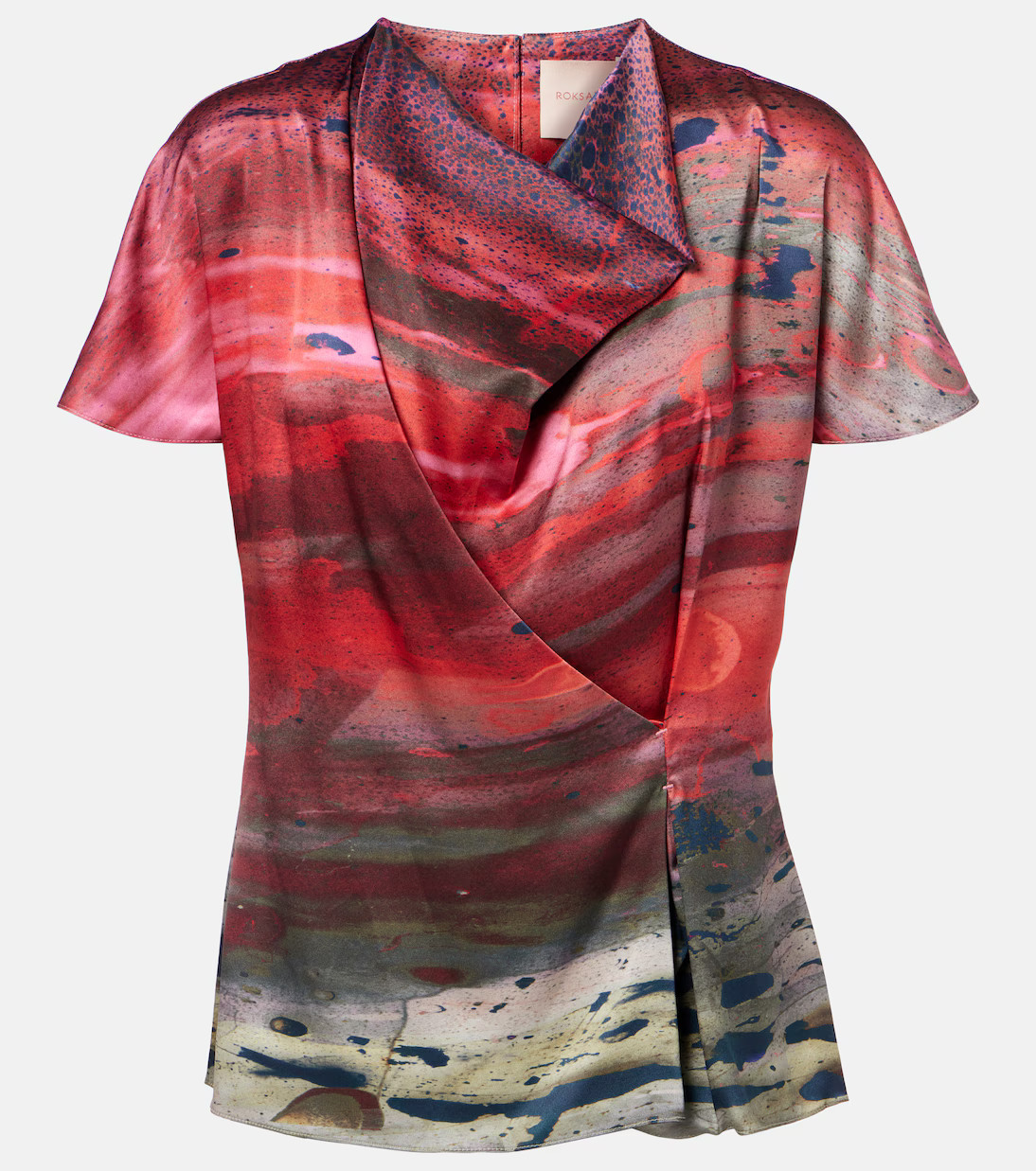 Printed draped silk satin top | Mytheresa (US/CA)