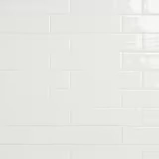 Ivy Hill Tile Baisley White 2.55 in. x 10.23 in. Polished Wall Ceramic Tile (7.53 sq. ft./ Case) ... | The Home Depot