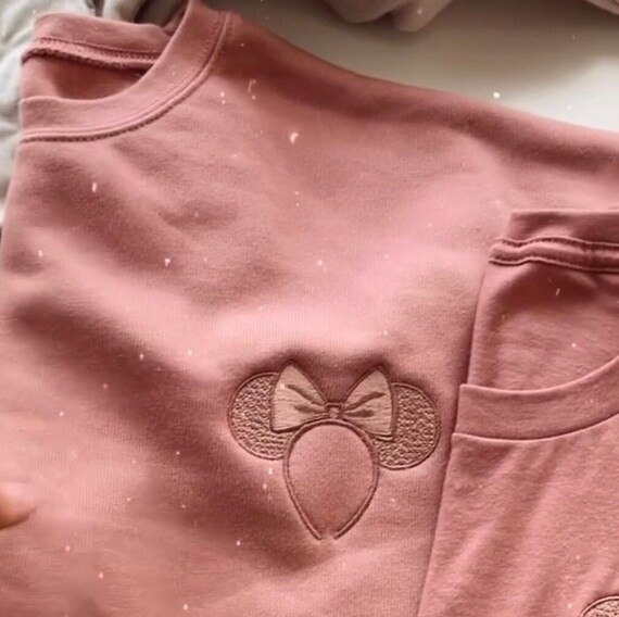 Rose Gold Minnie Ears Embroidered Sweatshirt  Unisex Park | Etsy | Etsy (US)