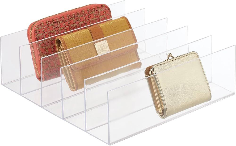 Amazon.com: mDesign Plastic Divided Purse Organizer for Closets, Bedrooms, Dressers - Closet Shel... | Amazon (US)