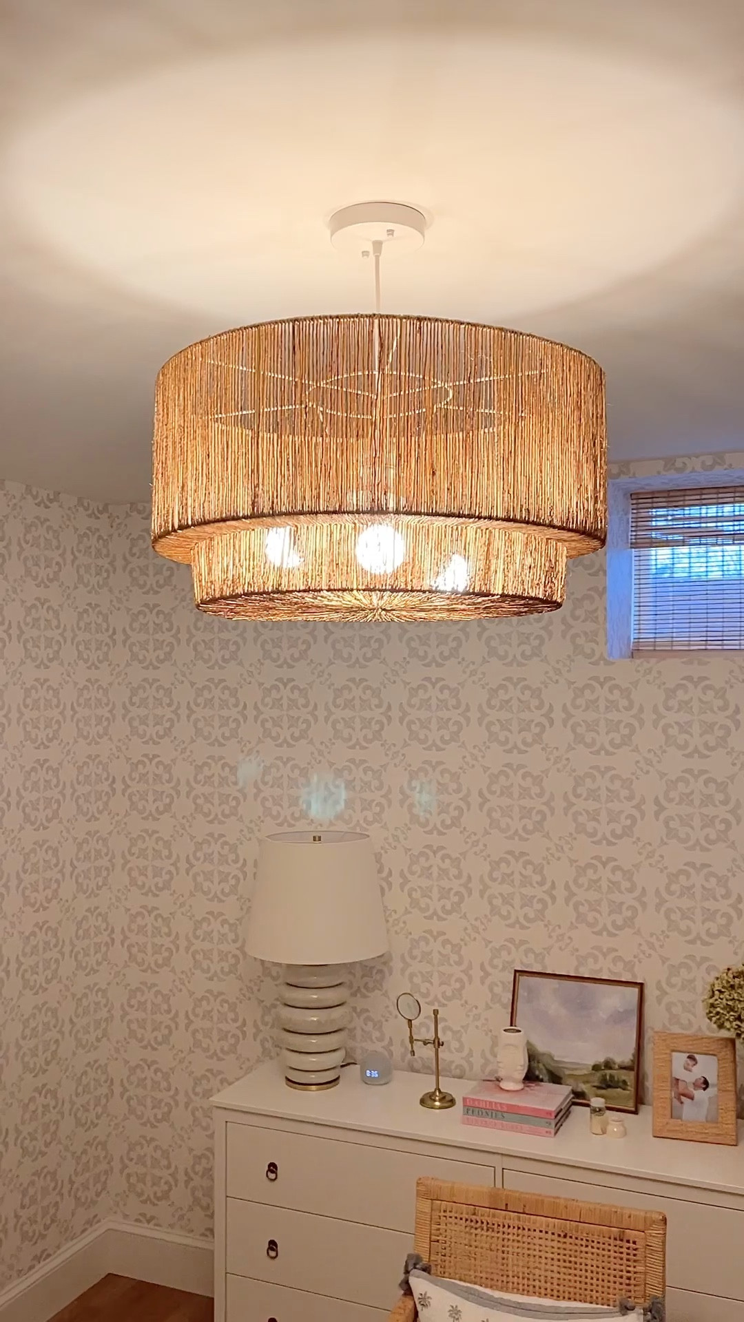 This woven jute drum pendant lights my basement office. I used a light socket slipper to increase the light in the room 

#LTKsalealert #LTKFind #LTKhome