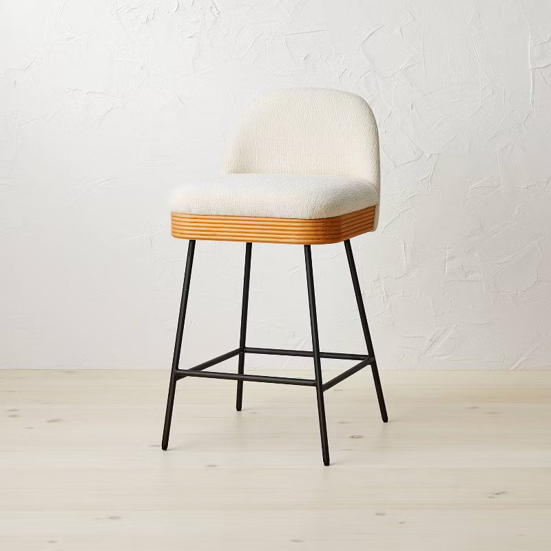 Sepulveda Mixed Material Counter Height Barstool Ivory/Natural - Opalhouse™ designed with J... | Target