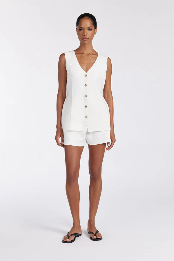 LISA OFF WHITE TAILORED KNIT VEST | DISSH