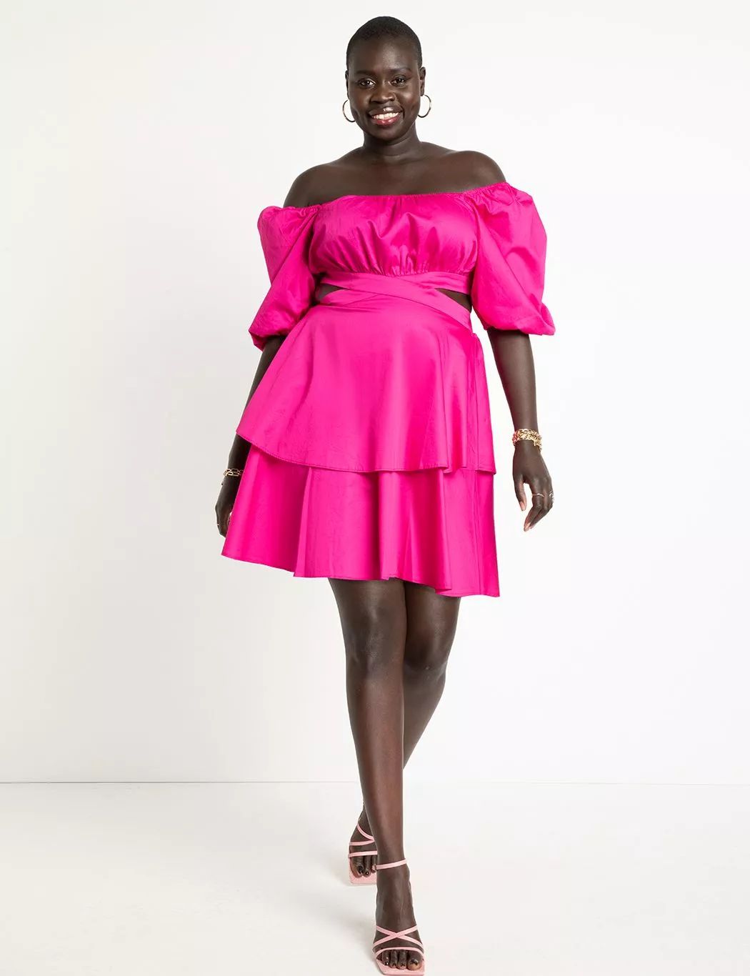 Flounce Dress With Waist Cutout | Women's Plus Size Dresses | ELOQUII | Eloquii
