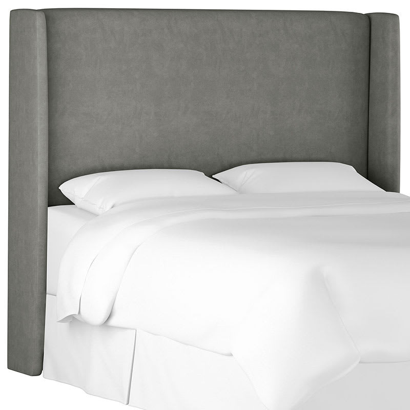 Gramercy Microsuede Headboard - Charcoal - Gray, Size QUEEN, Suede | The Company Store | The Company Store