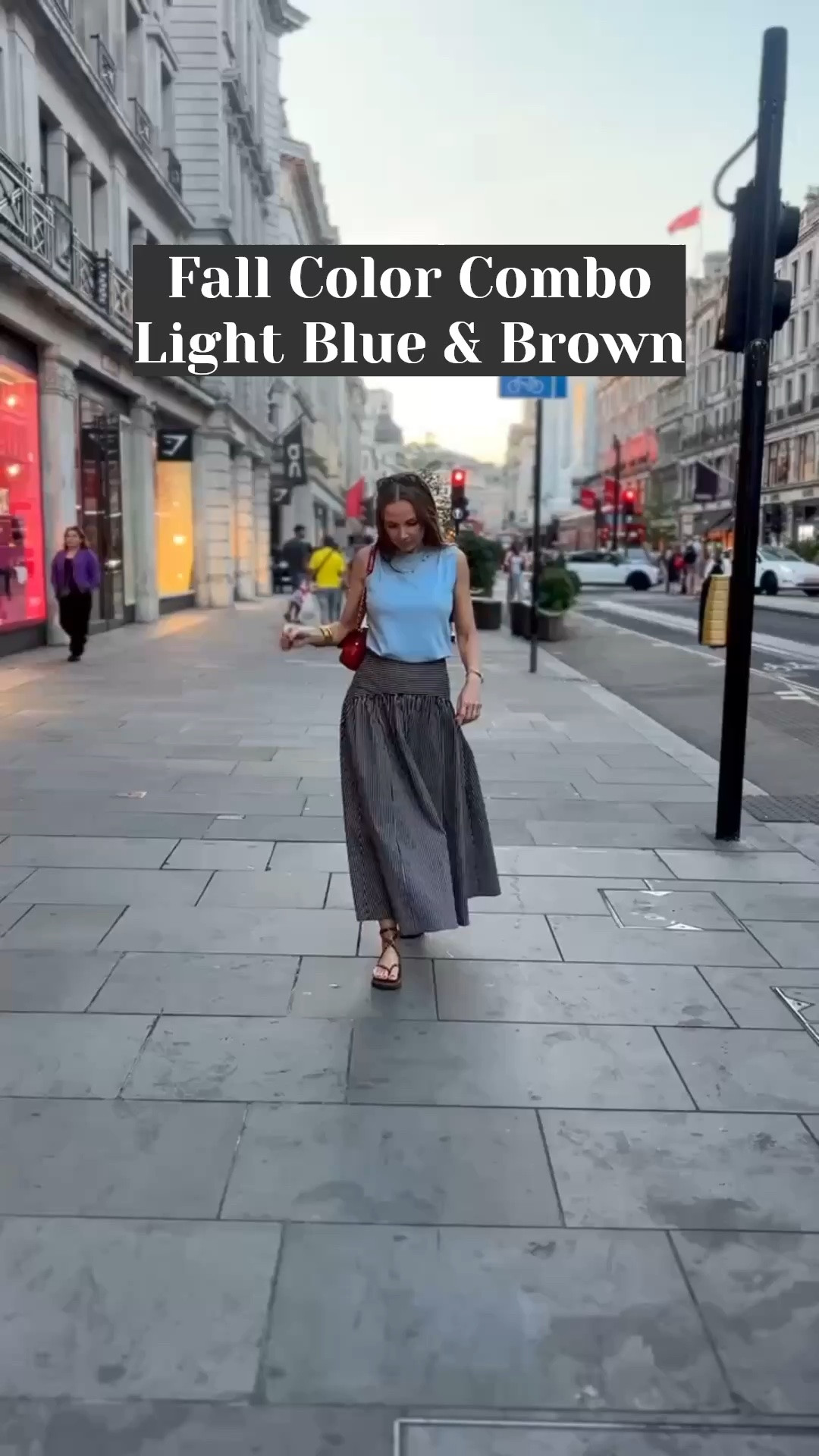 Loving this color combo for fall 
Light blue & Brown with a pop of red
@Few Moda

#LTKgrwm #LTKootd